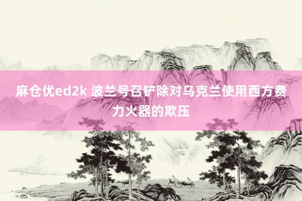 麻仓优ed2k 波兰号召铲除对乌克兰使用西方费力火器的欺压