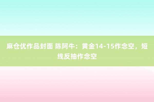 麻仓优作品封面 陈阿牛：黄金14-15作念空，短线反抽作念空
