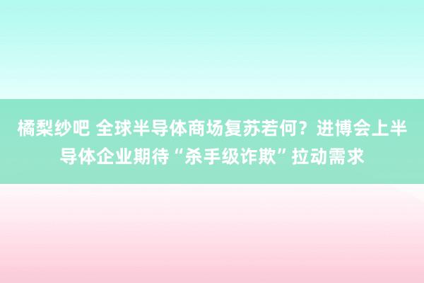 橘梨纱吧 全球半导体商场复苏若何？进博会上半导体企业期待“杀手级诈欺”拉动需求