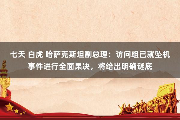 七天 白虎 哈萨克斯坦副总理：访问组已就坠机事件进行全面果决，将给出明确谜底