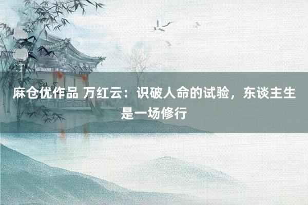 麻仓优作品 万红云:识破人命的试验,东谈主生是一场修行