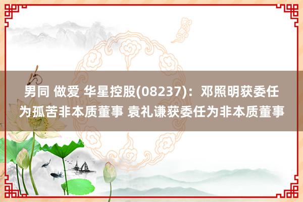 男同 做爱 华星控股(08237)：邓照明获委任为孤苦非本质董事 袁礼谦获委任为非本质董事