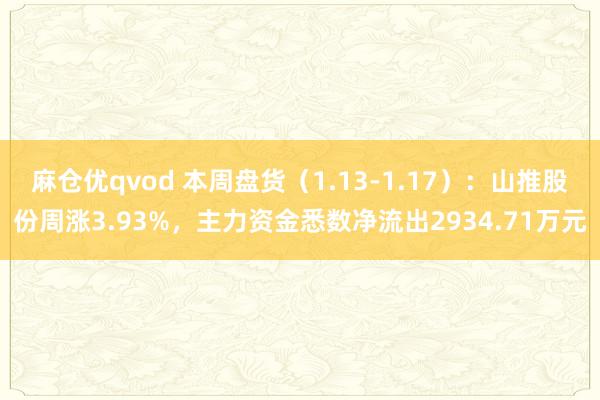 麻仓优qvod 本周盘货（1.13-1.17）：山推股份周涨3.93%，主力资金悉数净流出2934.71万元
