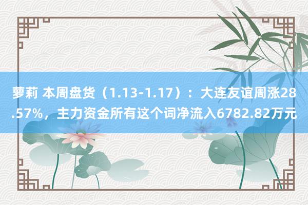 萝莉 本周盘货（1.13-1.17）：大连友谊周涨28.57%，主力资金所有这个词净流入6782.82万元