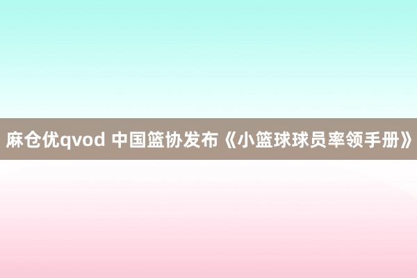 麻仓优qvod 中国篮协发布《小篮球球员率领手册》
