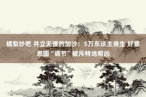 橘梨纱吧 并立无援的加沙：5万东谈主丧生 好意思国“调节”被斥特地帮凶