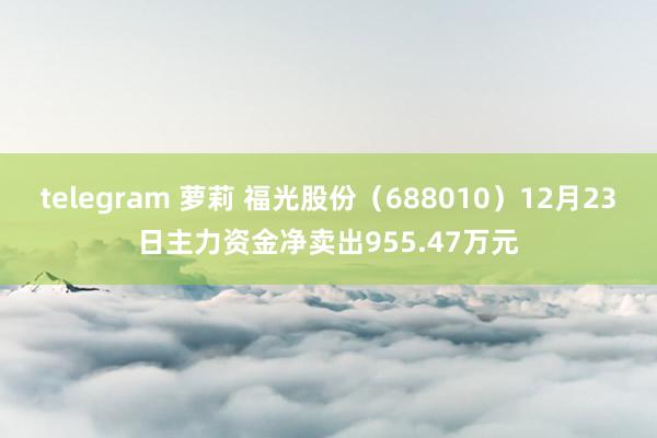 telegram 萝莉 福光股份（688010）12月23日主力资金净卖出955.47万元
