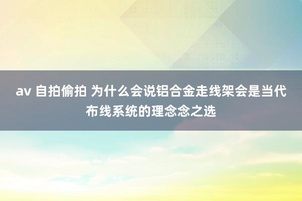 av 自拍偷拍 为什么会说铝合金走线架会是当代布线系统的理念念之选