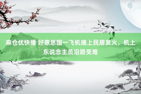 麻仓优快播 好意思国一飞机撞上民居发火，机上东说念主员沿路受难