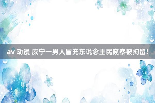 av 动漫 威宁一男人冒充东说念主民窥察被拘留!
