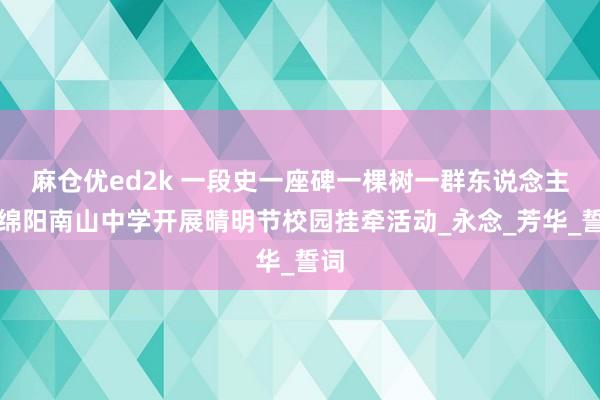 麻仓优ed2k 一段史一座碑一棵树一群东说念主丨绵阳南山中学开展晴明节校园挂牵活动_永念_芳华_誓词