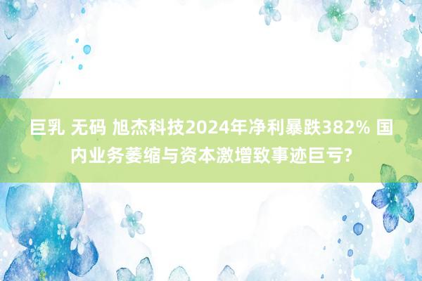 巨乳 无码 旭杰科技2024年净利暴跌382% 国内业务萎缩与资本激增致事迹巨亏?