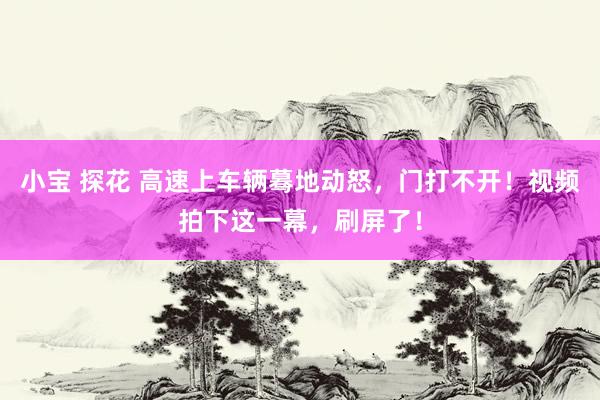 小宝 探花 高速上车辆蓦地动怒，门打不开！视频拍下这一幕，刷屏了！
