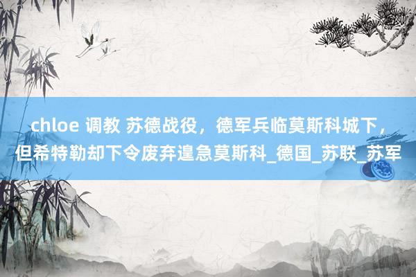 chloe 调教 苏德战役，德军兵临莫斯科城下，但希特勒却下令废弃遑急莫斯科_德国_苏联_苏军