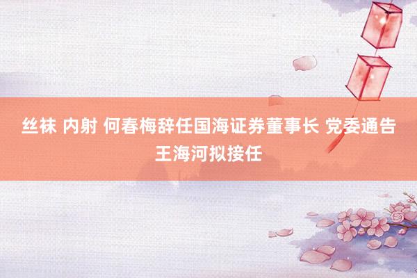 丝袜 内射 何春梅辞任国海证券董事长 党委通告王海河拟接任