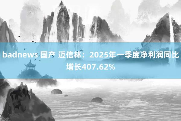 badnews 国产 迈信林：2025年一季度净利润同比增长407.62%