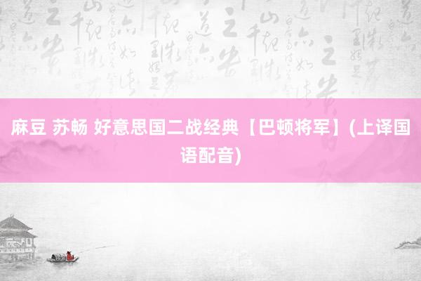 麻豆 苏畅 好意思国二战经典【巴顿将军】(上译国语配音)