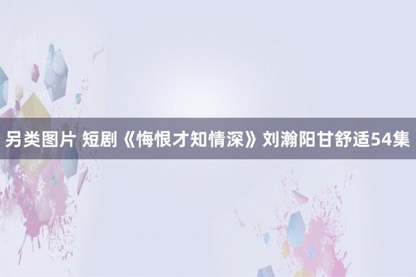 另类图片 短剧《悔恨才知情深》刘瀚阳甘舒适54集